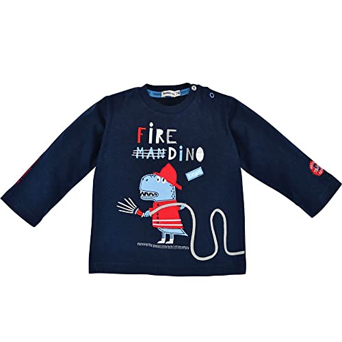 Bondi Baby Kinder Langarmshirt Fire Dino 91431 | Navy Gr. 74 von Bondi