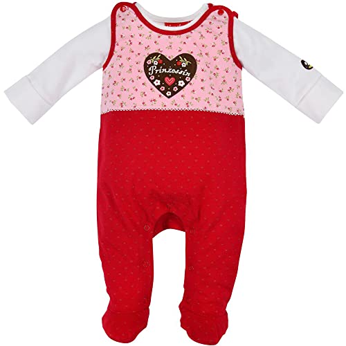 BONDI Baby Mädchen Trachten Strampler mit Langarmshirt Overall 2 Teile (56) von Bondi