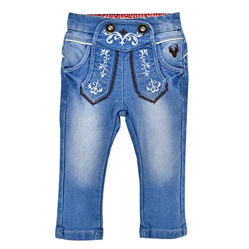 BONDI Babyhose Trachten-Jeans Blue Denim Trachtenmode für Jungen und Mädchen, Gr. 110 von Bondi