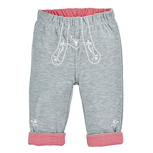 BONDI Babyhose Trachtenhose Bergliebe aus Fleece mit Baumwollfutter Unisex Salbei-grün, Gr. 74 von BONDI