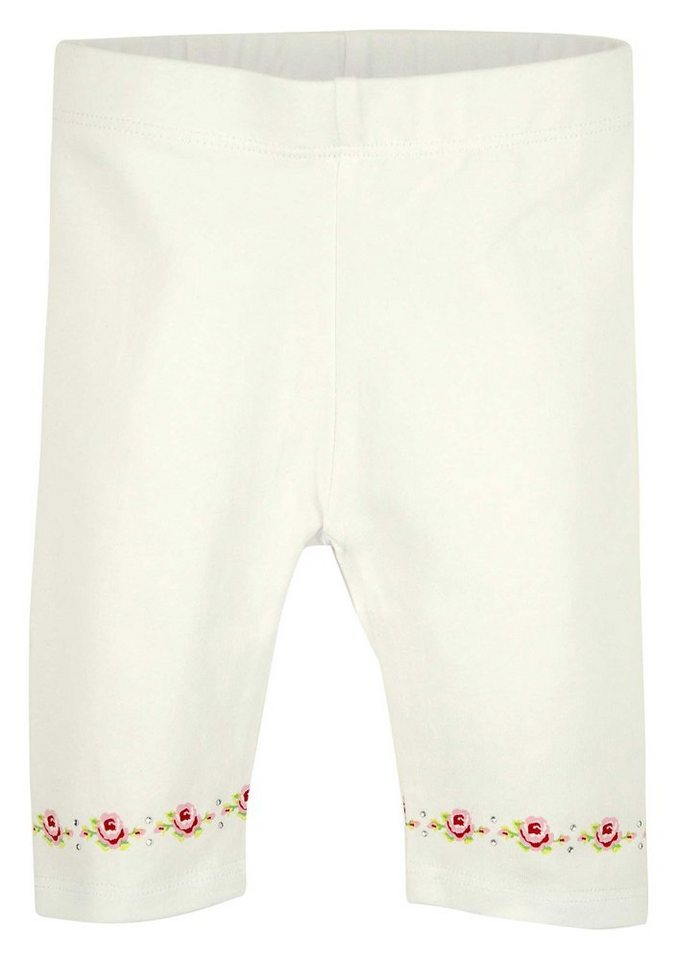 BONDI Caprileggings Baby Mädchen Hose Röschen" 85820 - Weiß - Blümchen Kindermode" von BONDI