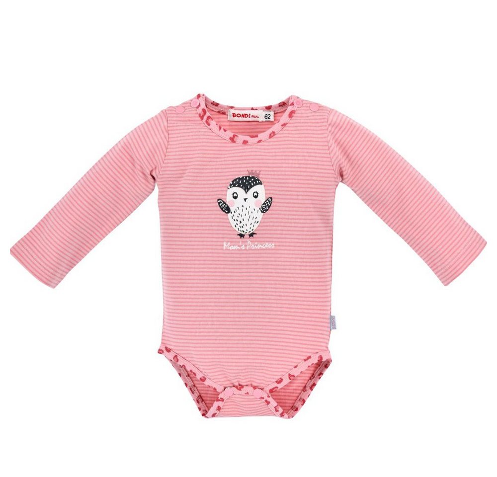 BONDI Langarmbody Baby Mädchen Newborn Body Mom's Princess" geringelt 86514, Rosa (1-tlg)" von BONDI