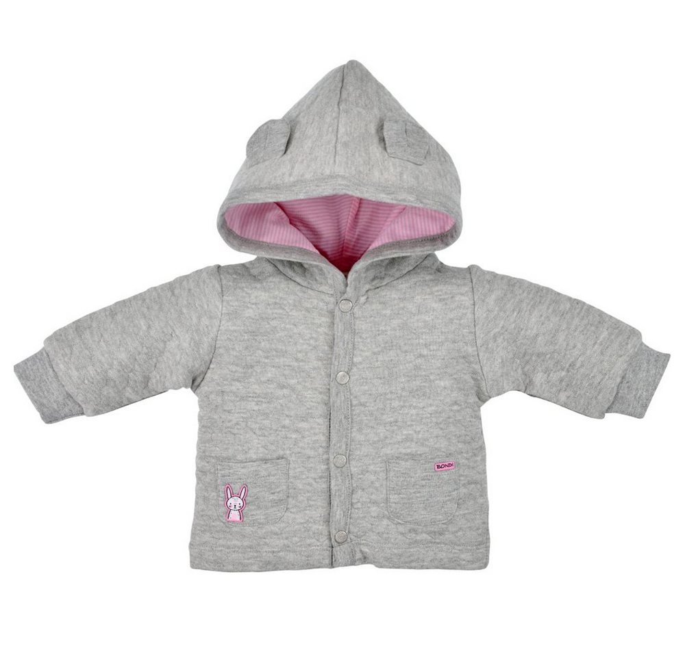 BONDI Shirtjacke Wattierte Baby Newborn Kapuzenjacke mit Herzallover, 93630 Grau Wattiert von BONDI
