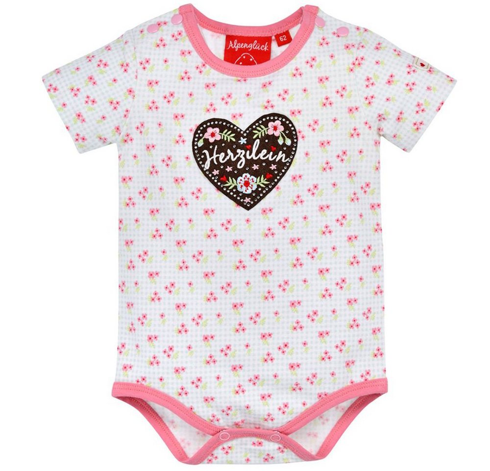 BONDI Strampler BONDI Baby Kurzarm Body 'Herzilein' 86623, Blumen von BONDI