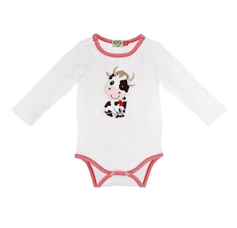 BONDI Strampler BONDI Baby Langarm Body 'Kuh' 93773, Offwhite Wei von BONDI