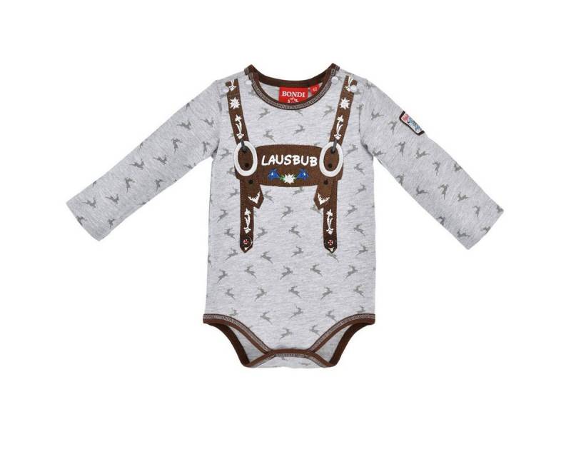 BONDI Langarmshirt BONDI Baby Langarm Body 'Lausbub' 91582, Grey Mel von BONDI