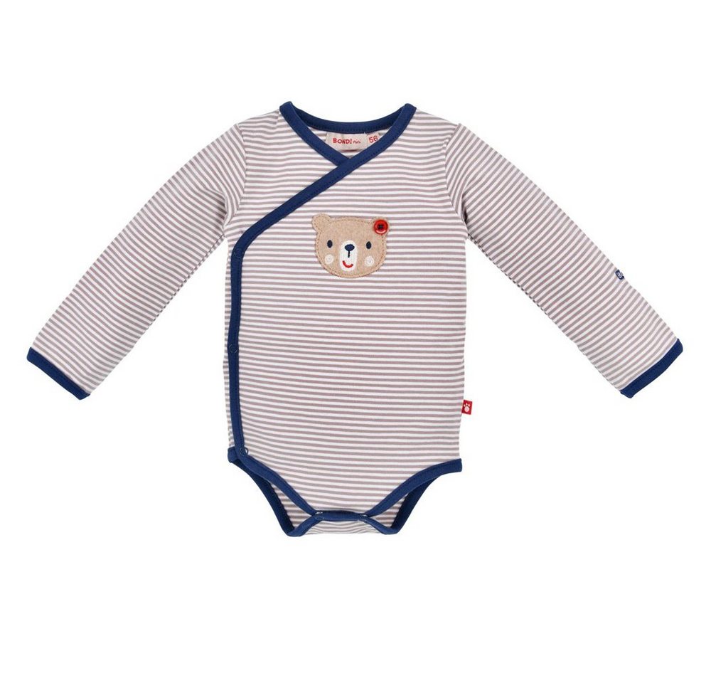 BONDI Strampler BONDI Baby Langarm Wickelbody 'Bär' 93763, Beige von BONDI