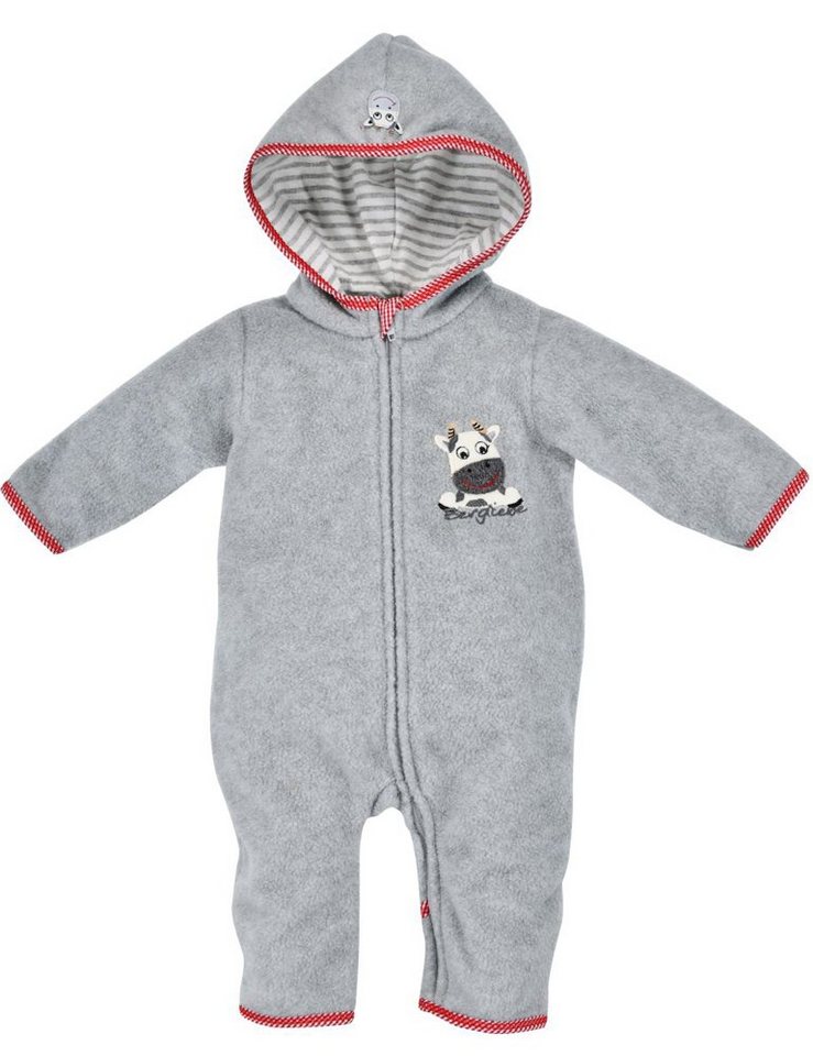 BONDI Strampler Kuscheliger Baby Fleece-Overall Kuh" 93665 - Grau, Kinder Herbst Wintermode" von BONDI