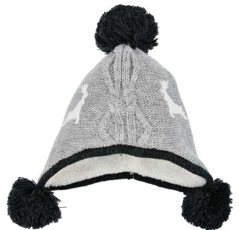 BONDI Strickmütze Wintermütze "Gipfelkraxler" 91467 für Baby Jungen - Grau, Kindermütze Gefüttert von BONDI