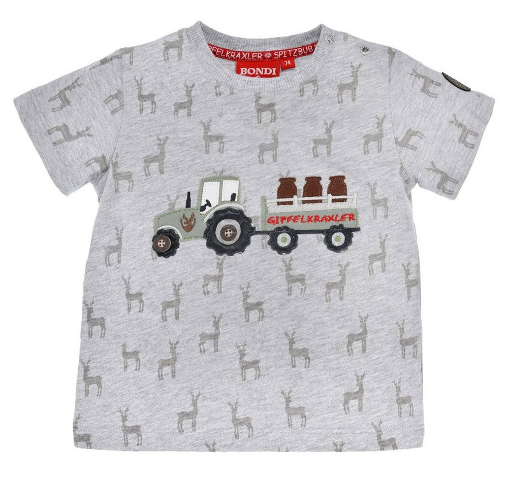 BONDI T-Shirt Jungen T-Shirt 'Traktor' 91630, Grey melange von BONDI