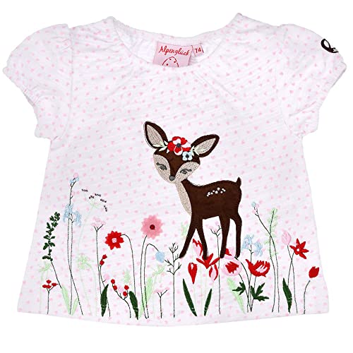 Bondi T-Shirt Bambi für Babys und Mädchen 86617 - Weiß/Bunt | Kurzarmshirt Gr. 80 von Bondi