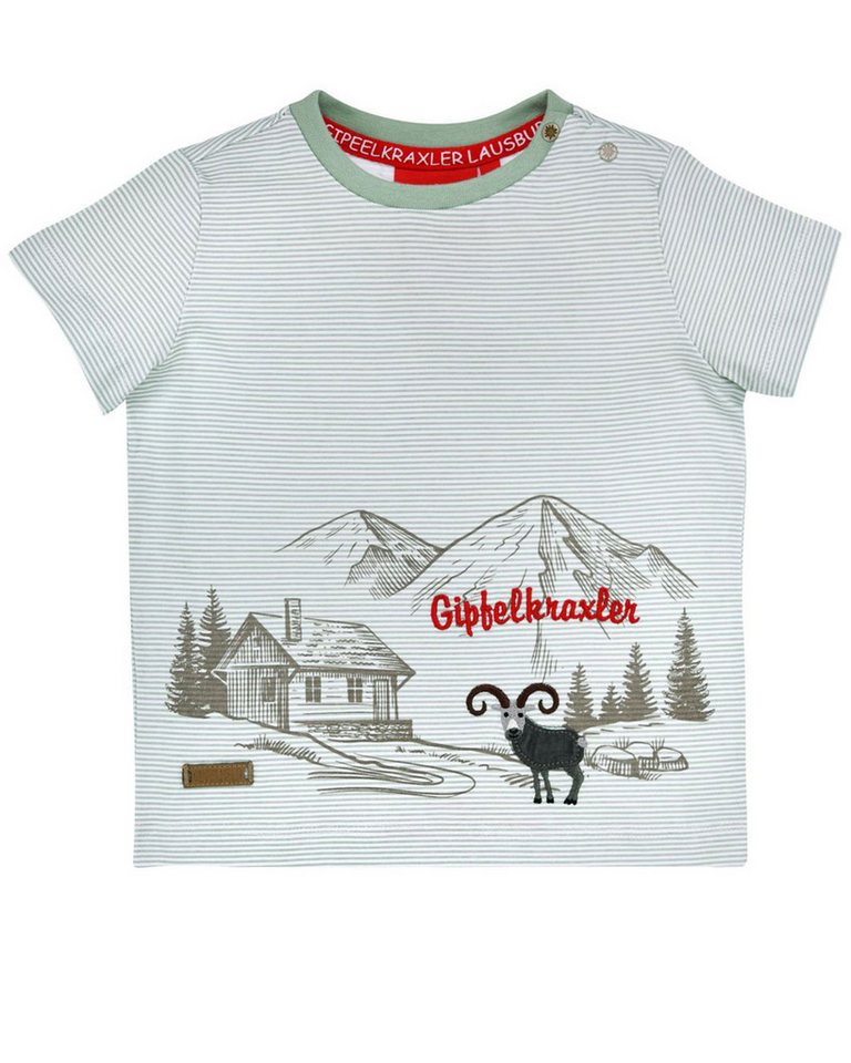 BONDI T-Shirt Jungen T-Shirt 'Alpen' 91718, Grün Weiß Gestreift von BONDI