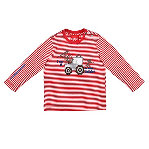 BONDI T-Shirt Langarm Geringelt ´Kleiner Spitzbub´, Stripe red/Offwhite 68 Tracht Baby Jungs Artikel-Nr.91572 von BONDI