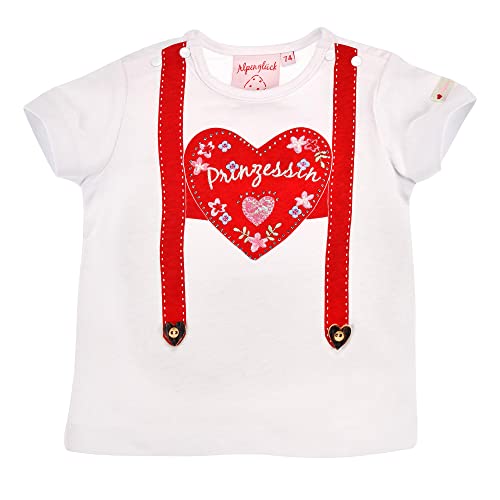 BONDI T-Shirt halbarm ´Prinzessin´, Weiss 104 Tracht Baby Mädchen Artikel-Nr.86430 von BONDI