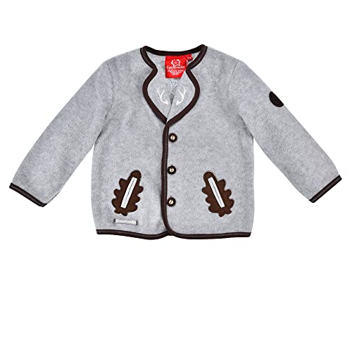 BONDI Trachten Fleecejacke, Grey-Melange 68 Tracht Baby Jungs Artikel-Nr.91638 von BONDI