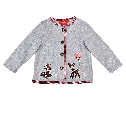 BONDI Trachten Fleecejacke ´Bambi´, Grey-Melange 104 Tracht Baby Mädchen Artikel-Nr.86762 von BONDI