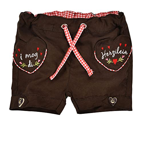 BONDI Trachten Shorts in Lederhoselook i mog di braun für Mädchen, Gr. 104 von BONDI