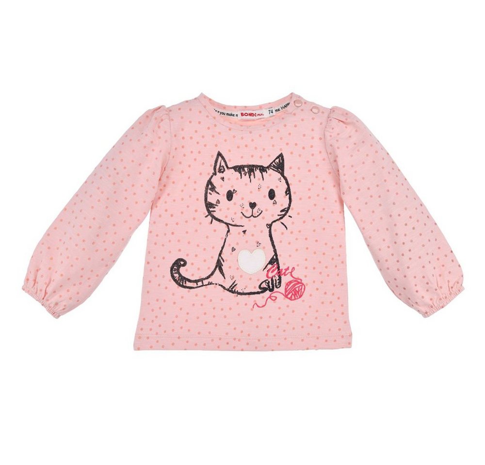 BONDI T-Shirt Baby Mädchen Langarmshirt 'Katze', Rosa von BONDI