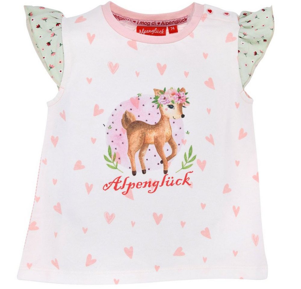 BONDI T-Shirt Baby Mädchen T-Shirt 'Bambi' 86751, Weiß Rosa von BONDI