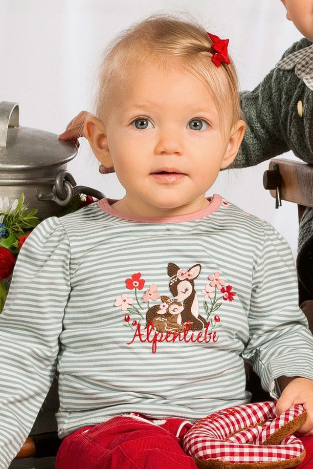 BONDI Trachtenbluse Trachtenshirt Baby/Kleinkind - BAMBI - stripe blue/offwhite von BONDI