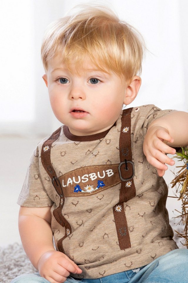 BONDI Trachtenkleid Trachtenshirt Baby/Kleinkind - HOSENTRÄGER/LAUSBUB - beigebraun von BONDI