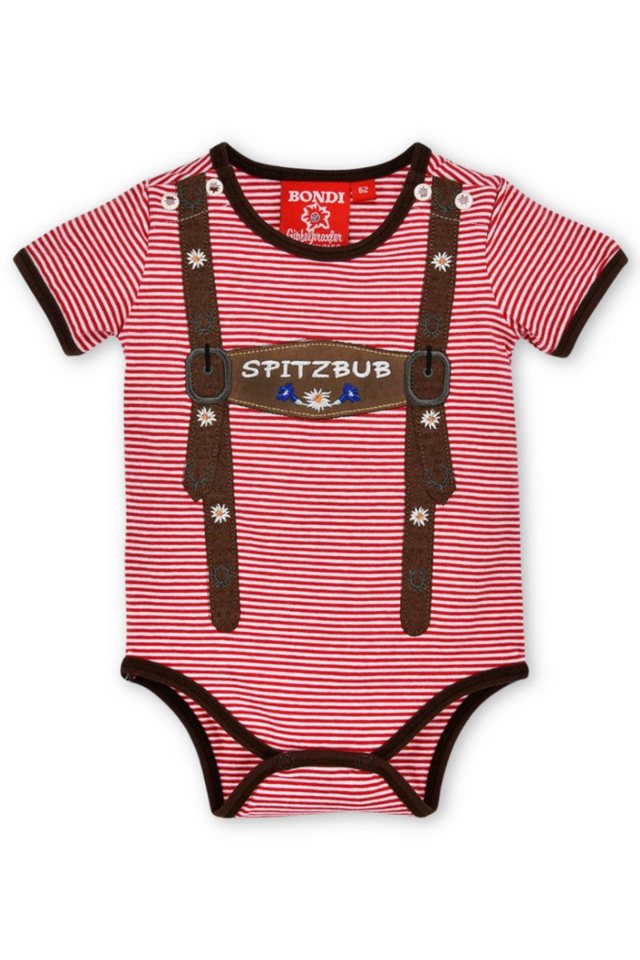 BONDI Trachtenkleid Baby Body - HOSENTRÄGER/SPITZBUB - rot/weiß geringelt von BONDI