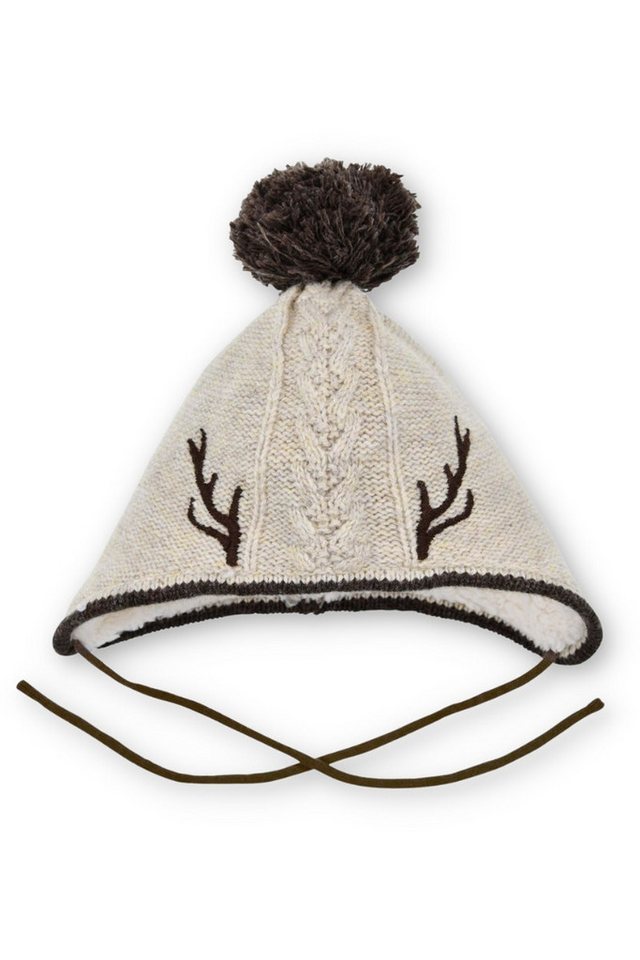 BONDI Trachtenkleid Babymütze - HIRSCH - beige melange/braun von BONDI