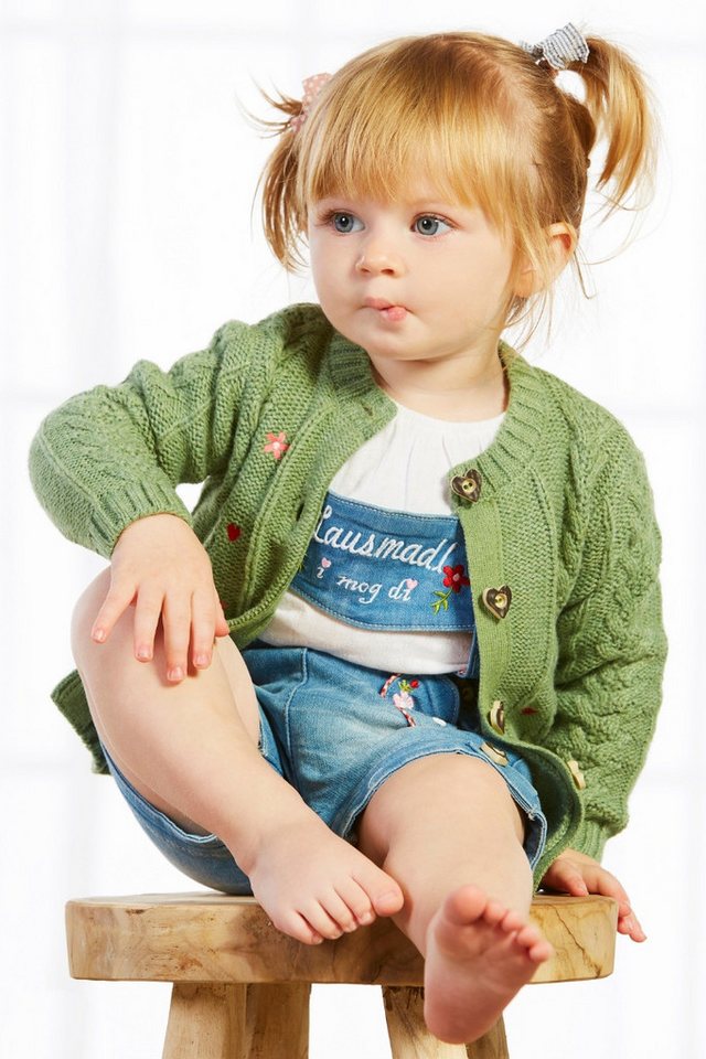 BONDI Trachtenkleid Strickjacke Baby/Kleinkind - BLÜMELEIN - salbeigrün von BONDI
