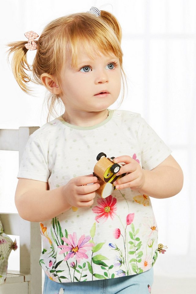 BONDI Trachtenbluse Trachtenshirt Baby/Kind - BLUMENWIESE - weiß/geblümt von BONDI