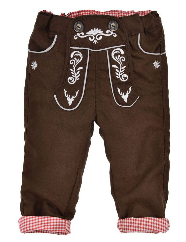 BONDI Trachtenlederhose Baby Jungen Kunstlederhose - lang gefüttert 91586 von BONDI