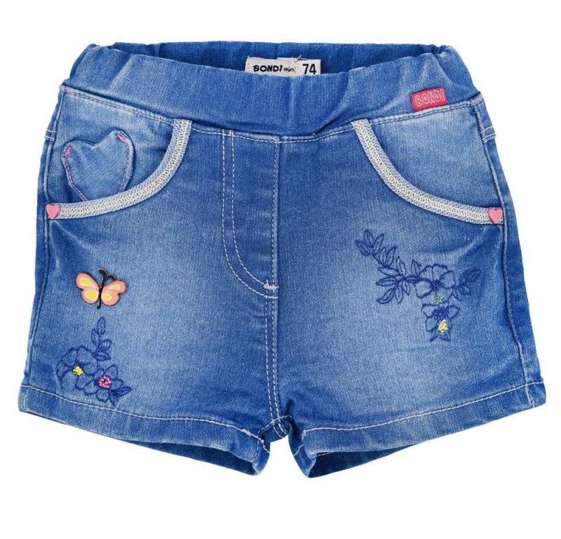 BONDI Trachtenlederhose BONDI Baby Kinder Jeansshorts 'Butterfly'- Blau von BONDI