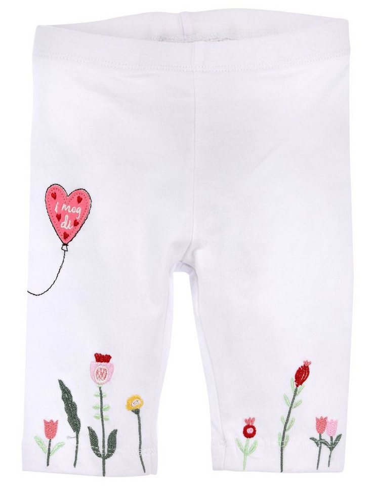 BONDI Trachtenlederhose Baby Mädchen Capri Hose Leggings 'Blümchen' 86767 von BONDI