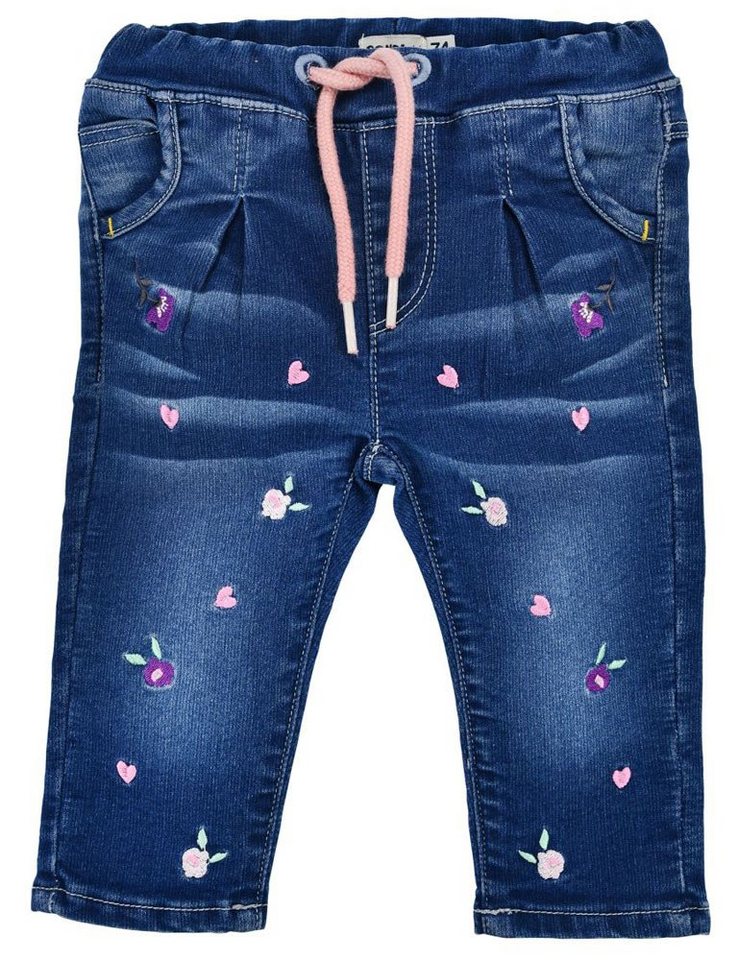 BONDI Trachtenlederhose BONDI Baby Mädchen Jeans 'Blümchen' 86645, Blue d von BONDI