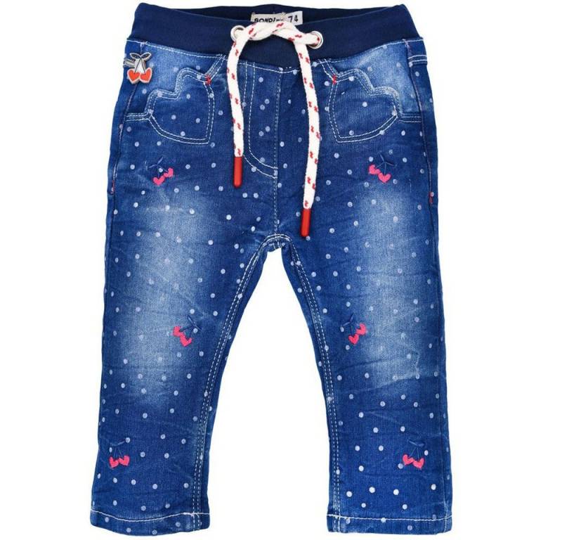 BONDI Trachtenlederhose BONDI Baby Mädchen Jeans 'Cherry' 86596 - Blau, K von BONDI