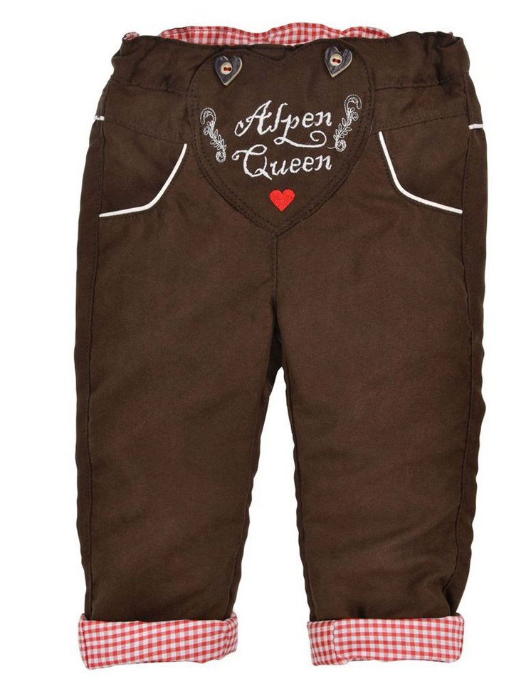 BONDI Trachtenlederhose Baby Mädchen Kunstlederhose 'Alpen Queen' 86683, B von BONDI