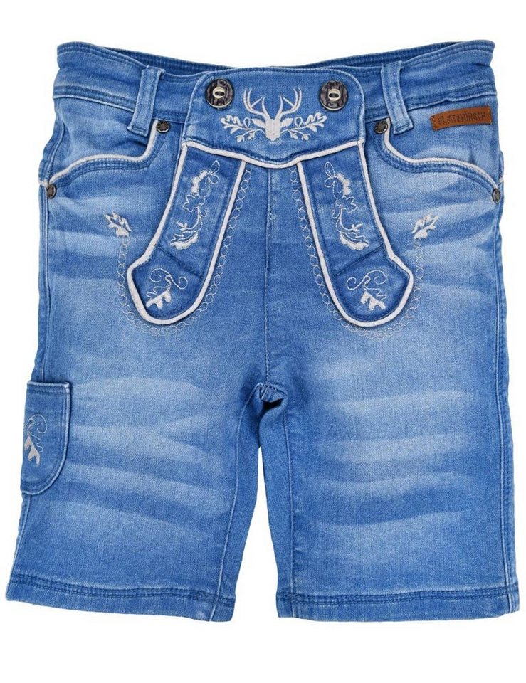 BONDI Trachtenlederhose BONDI Jungen Trachten Jeans Bermuda 29909, Blue D von BONDI