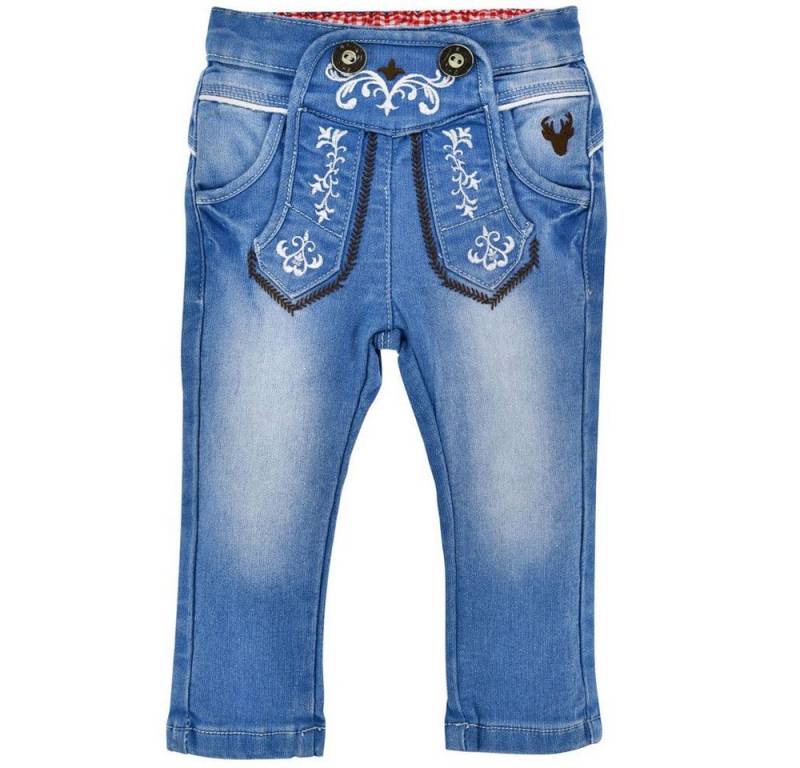 BONDI Trachtenlederhose BONDI Lange Baby Jungen Jeans 'Lausbub' 91642, Bl von BONDI