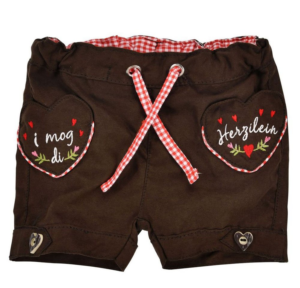 BONDI Trachtenlederhose Mädchen Kunstleder Shorts Hose 'Alpenglück' 86764 von BONDI