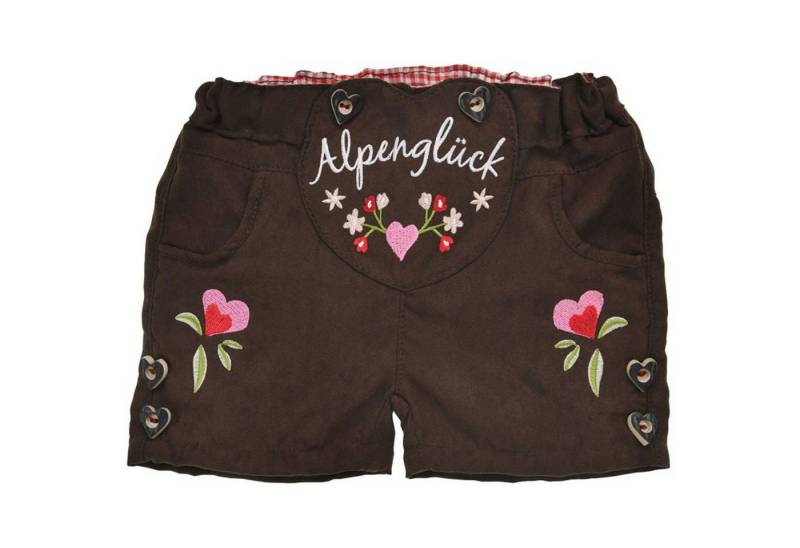 BONDI Trachtenlederhose BONDI Mädchen Kunstleder Shorts Hose 'Alpenglück' von BONDI