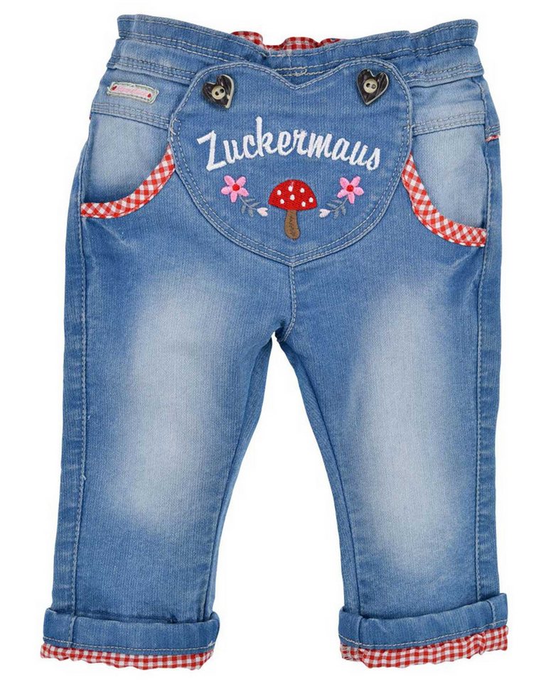 BONDI Trachtenlederhose Baby Mädchen Jeans 'Zuckermaus' 86854, Blue denim von BONDI