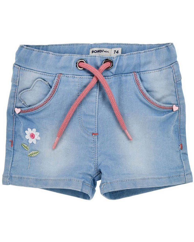 BONDI Trachtenlederhose Jeans Bermuda 'Flower' 86886, Blue denim von BONDI