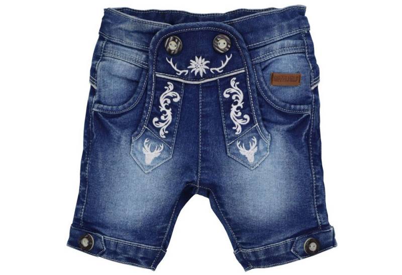 BONDI Trachtenlederhose Jungen Trachten Jeans Bermuda 'Gipfelkraxler' 9172 von BONDI