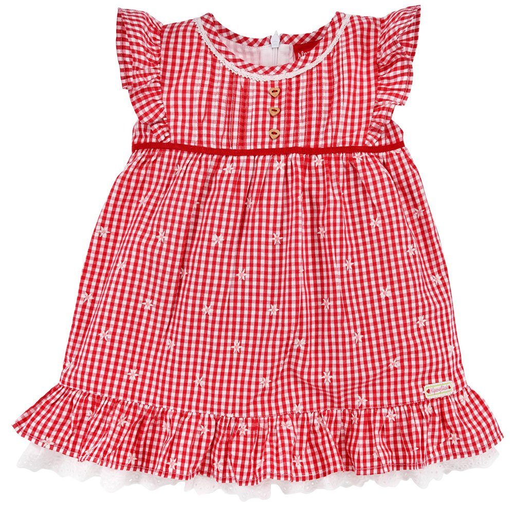Sommerkleid Baby Mädchen Trachtenkleid 86436, Rot / Weiß Kariert - Baumwolle Kinderkleid Blumen Stickerei von BONDI
