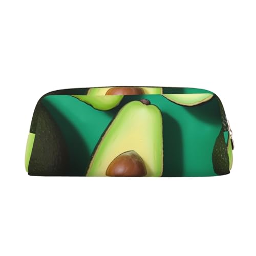 Avocado Obst Bedrucktes Leder Federmäppchen Tragbare Reise Make-up Tasche Große Kapazität Kulturbeutel Reißverschluss Aufbewahrungstasche für Frauen Mädchen, gold, Einheitsgröße, Taschen-Organizer von BONDIJ