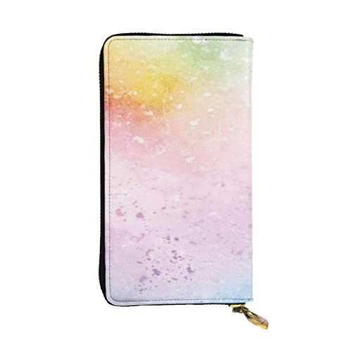 BONDIJ Aquarell Hintergrund Frauen Brieftaschen PU Leder Lange Reißverschluss Kartenetui Mehrere Kartenfächer Kupplung, Schwarz, Einheitsgröße, Schwarz , Einheitsgröße von BONDIJ