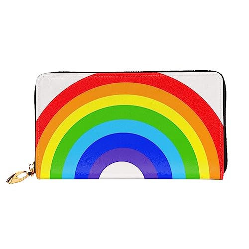 BONDIJ Damen-Geldbörsen – PU-Leder Langer Reißverschluss Kartenetui – Regenbogen Mehrere Kartenfächer Clutch für Frauen, Schwarz, Einheitsgröße, Schwarz , Einheitsgröße von BONDIJ