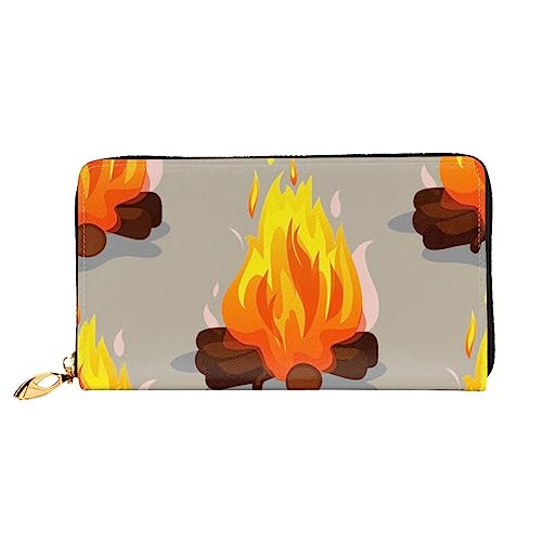 BONDIJ Damen-Geldbörsen – PU-Leder langer Reißverschluss Kartenetui – Bonfire Mehrere Kartenfächer Clutch für Frauen, Schwarz, Einheitsgröße, Schwarz , Einheitsgröße von BONDIJ