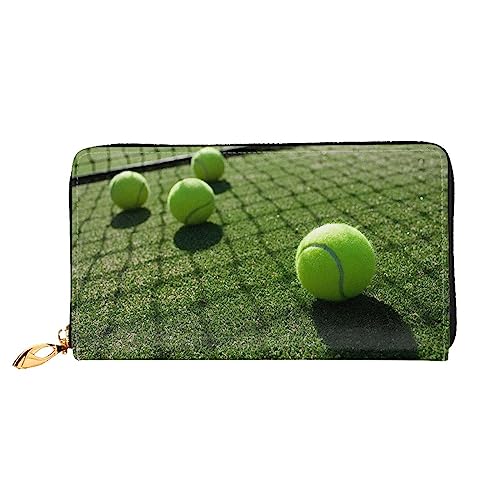 BONDIJ Damen-Geldbörsen – PU-Leder langer Reißverschluss Kartenetui – Sport Golfball mehrere Kartenfächer Clutch für Frauen, Tennisbälle, Einheitsgröße von BONDIJ