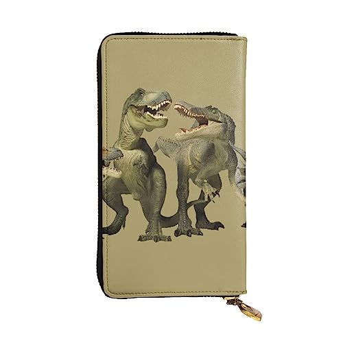 BONDIJ Dinosaurier Thema 3D Frauen Brieftaschen PU Leder Lange Reißverschluss Kartenetui Mehrere Kartenfächer Clutch, Schwarz, Einheitsgröße, Schwarz , Einheitsgröße von BONDIJ