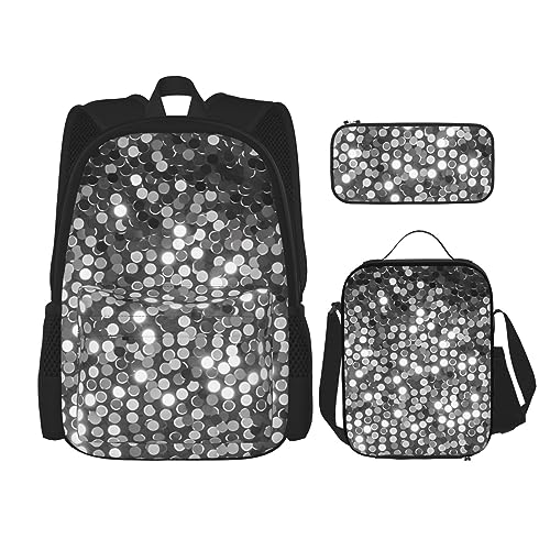 BONDIJ Eishockey-Muster-Rucksäcke für die Schule mit Lunchbox-Federmäppchen, wasserabweisende Büchertasche für Jungen Mädchen Lehrer Geschenke, High Definition, Einheitsgröße, Daypack Rucksäcke von BONDIJ